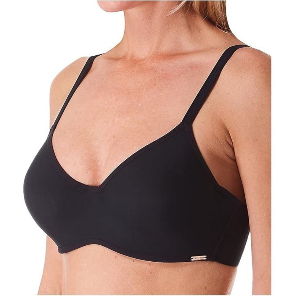 Le Mystere Clean Lines Unlined Bra Seamless Stretch 32DD/E Black